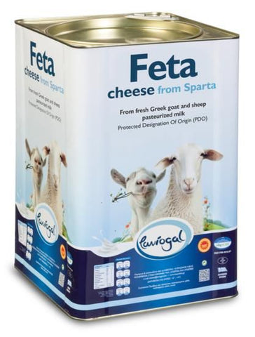 Greek Feta Cheese from Sparta (Laviogal) approx. (32 - 35 lb) Tin - Parthenon Foods