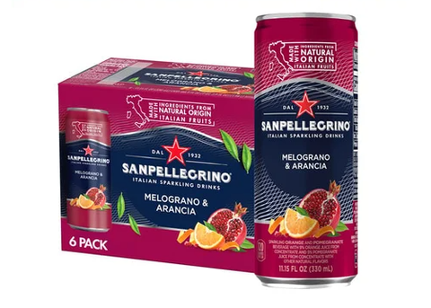 San Pellegrino Pomegranate & Orange 6 pack, 11.15 oz CANS - Parthenon Foods