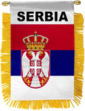Serbian Flag with String and Suction Cup, 4x6in.