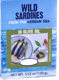 Wild Sardines in Olive Oil (Varka) 100g - Parthenon Foods