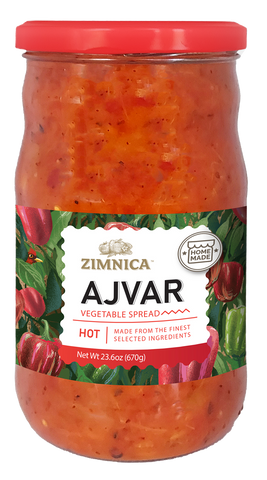 Ajvar Vegetable Spread, Hot (Zimnica) 23.6 oz - Parthenon Foods