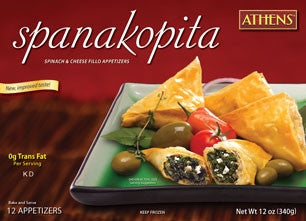 Fillo Appetizers Spinach & Cheese, 12 servings - Parthenon Foods