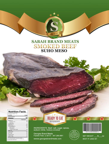 Dried Beef, Hickory Smoked (Sabah Brand) approx. 1.3 lb - Parthenon Foods