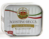 Flat Fillets of Anchovies in Pure Olive Oil (AgostinoRecca) 25 oz (710g) - Parthenon Foods