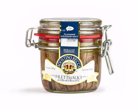 Anchovy Fillets in Olive Oil (mason jar) 230g(8.1oz) - Parthenon Foods