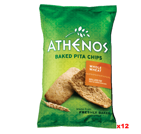 Baked Pita Chips, Whole Wheat (Athenos) CASE (12 x 9 oz) - Parthenon Foods