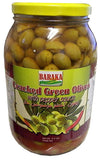 Cracked Green Olives MILD (Baraka) 4.4 lbs Jar - Parthenon Foods