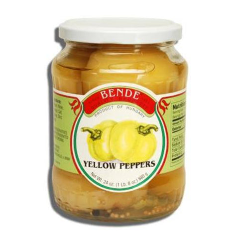 Whole Yellow Peppers (Bende) 23 oz - Parthenon Foods