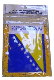 Bosnian-Herzegovinian Flag with String and Suction Cup, 4x6 in. - Parthenon Foods