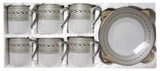 Coffee Cups and Saucers, Small, 12pc, Silver Rope (UPC 249511) - Parthenon Foods