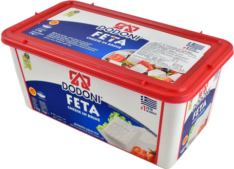 Greek Feta Cheese Dodoni, 2kg (4.4lb) Plastic - Parthenon Foods