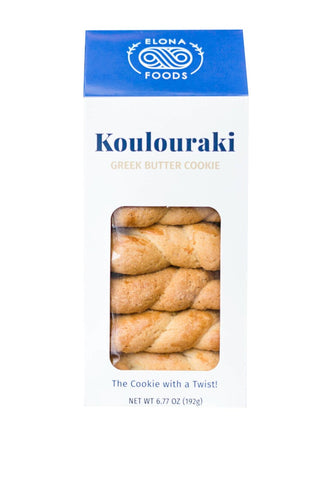 Koulouraki, Greek Butter Cookie (Elona Foods) 12 Cookies, 6.7 oz - Parthenon Foods
