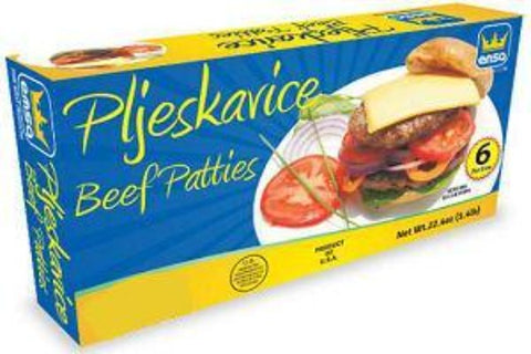 Beef Patties, Pljeskavice (Emsa) 1.5 lb Box - Parthenon Foods