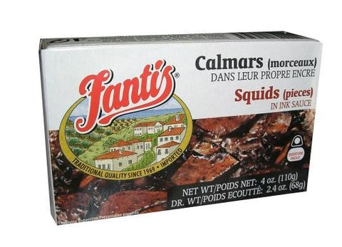 Squid Pieces in Ink Sauce (Fantis) 4 oz (110g) - Parthenon Foods