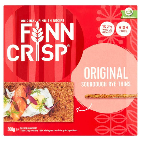 Finn Crisp, Sourdough Rye Thins, Original, 7 oz (200g) - Parthenon Foods