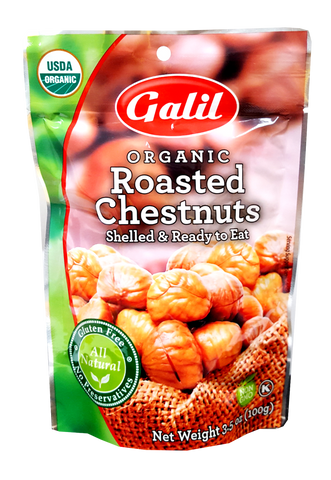 Organic Roasted Chestnuts, Shelled & Ready To Eat (Galil) 3.5 oz - Parthenon Foods