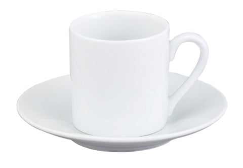 HIC Demi Cup and Saucer, White, Set of 4