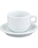 HIC Demi Cup and Saucer, White, Set of 6 - Parthenon Foods
