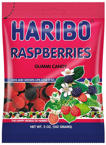 Haribo Raspberries Gummi Candy, 5oz (142g) - Parthenon Foods