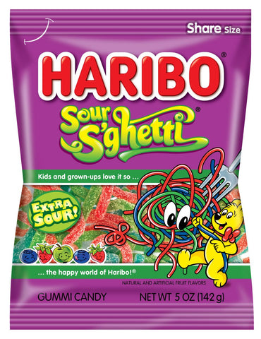 Haribo Sour S'Ghetti, 5 oz - Parthenon Foods