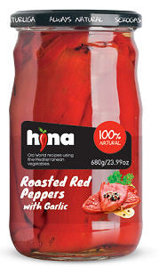 Roasted Red Peppers with Garlic (HINA) 680g (23.99 oz) - Parthenon Foods