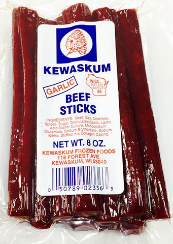 Beef Sticks, with Garlic (Kewaskum) 8 oz - Parthenon Foods