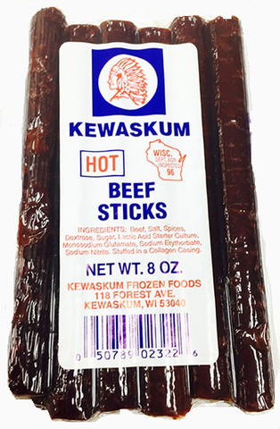 Beef Sticks, Hot (Kewaskum) 8 oz - Parthenon Foods