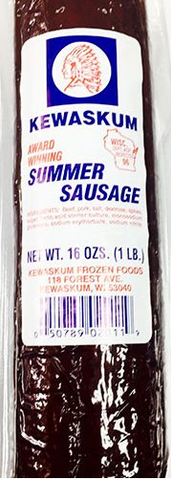 Summer Sausage (Kewaskum) 16 oz - Parthenon Foods