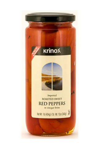 Roasted Sweet Red Peppers, Imported (Krinos) 1lb - Parthenon Foods