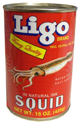 Squid in Natural Ink (Ligo) 15oz (425g) - Parthenon Foods