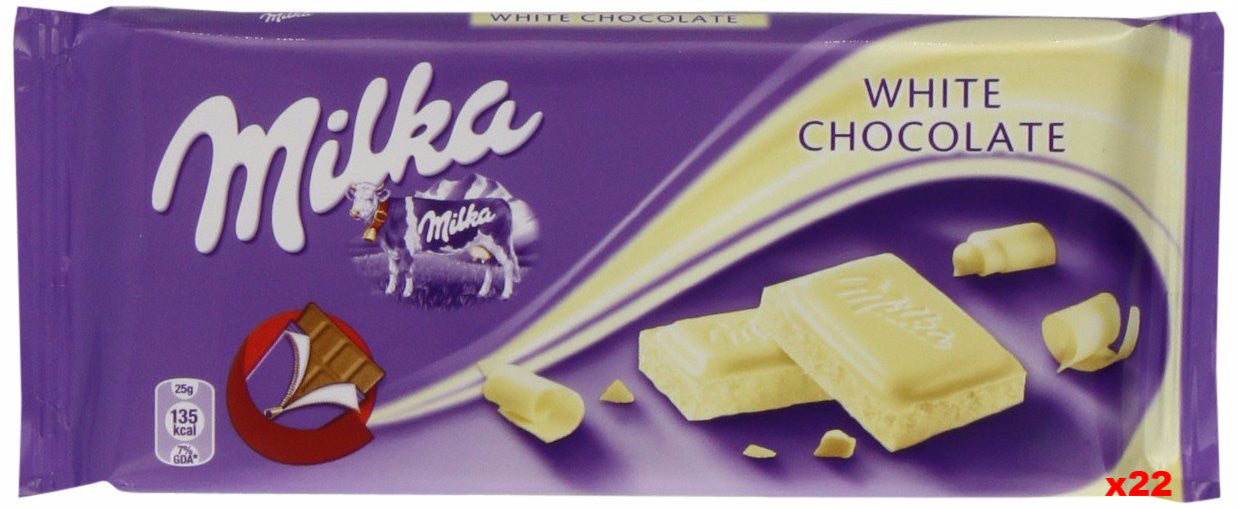 Milka White Chocolate, CASE (22 x 100g) – Parthenon Foods