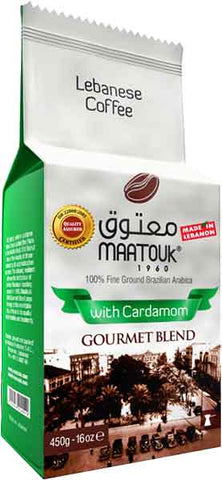 Maatouk Ground Coffee, Gourmet Blend with Cardamom, 450g - Parthenon Foods