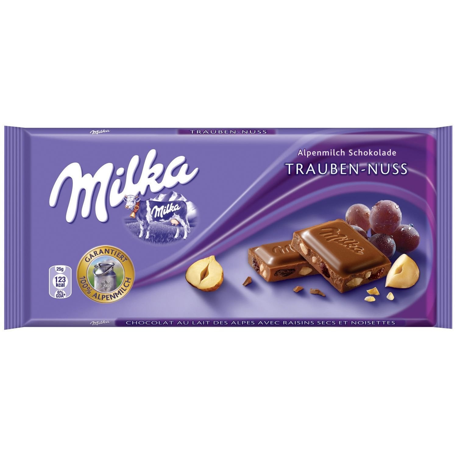 Milka Milk Chocolate with Raisins and Hazelnuts, 90g – Parthenon Foods