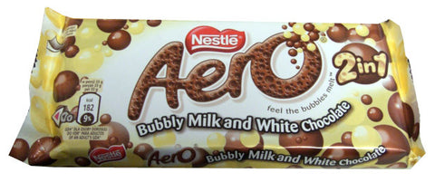 Nestle Aero Bubbly Milk and White Chocolate 2 in1, 35g - Parthenon Foods