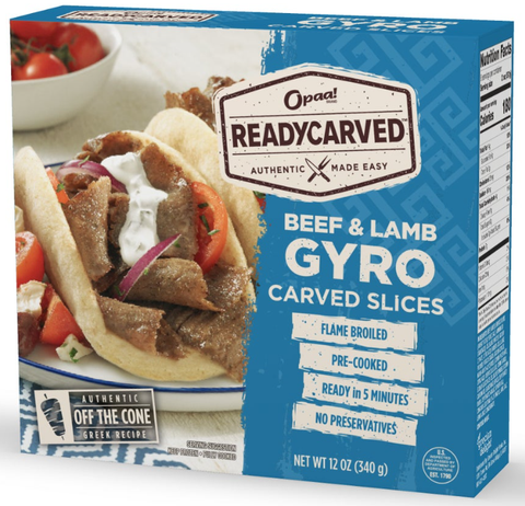 ReadyCarved Off The Cone Beef & Lamb Gyros Slices, 12 oz Box - Parthenon Foods