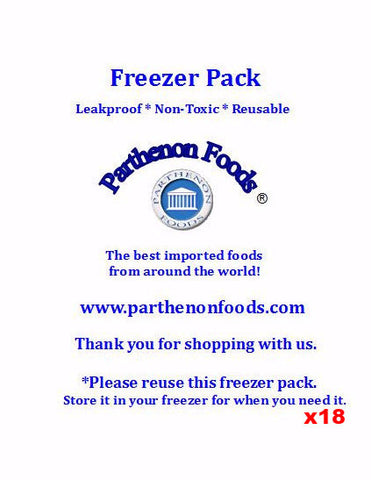 Freezer Pack - 16 oz.   6" x 1" CASE 18 pc - Parthenon Foods