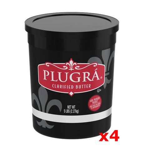 Plugra Clarified Unsalted Butter, CASE (4 x 5 lb Plastic TUBS) - Parthenon Foods