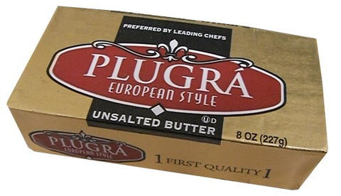 Plugra European Style Unsalted Butter, 8 oz (227g) - Parthenon Foods