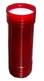 Candle in Red Container, 8in. High x 2.75in. diam. - Parthenon Foods