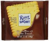 Ritter Sport Milk Chocolate with Butter Biscuit, 100g - Parthenon Foods