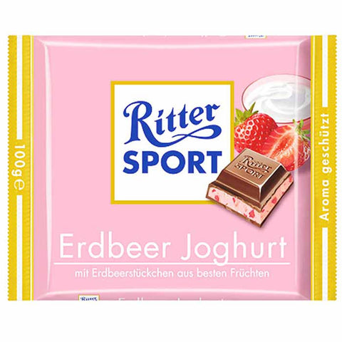 Ritter Sport Strawberry Yogurt Cream Chocolate, 100g - Parthenon Foods