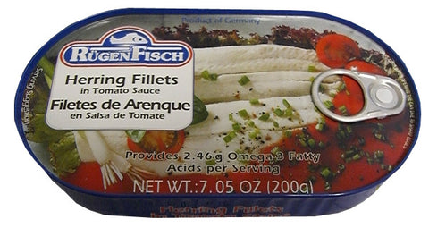 Herring Fillets in Tomato Sauce (RugenFisch) 200g - Parthenon Foods