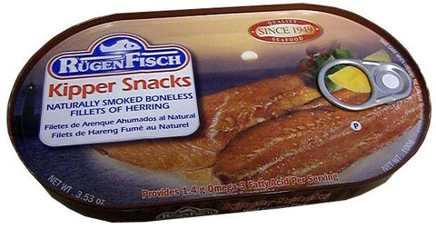 Kipper Snacks, Herring (RugenFisch) 3.53oz (100g) - Parthenon Foods