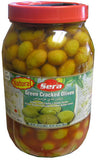 Green Cracked Olives (Sera) HOT, 70.5oz (2000g) - Parthenon Foods