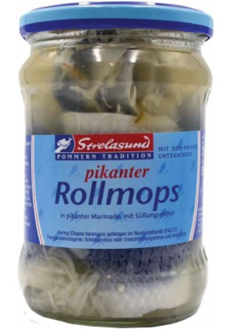 Rollmops, Marinated Herring (Strelasund) Jar, (17.5 oz) 500g - Parthenon Foods