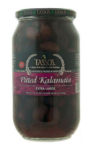 Pitted Kalamata Olives (Tassos) 1 L - Parthenon Foods