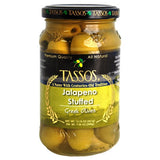 Greek Olives Stuffed with Jalapeno (Tassos) 12.73 oz - Parthenon Foods
