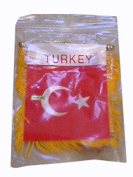 Turkish Flag with String and Suction Cup, 4x6 in. - Parthenon Foods