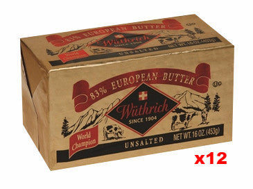 Wüthrich European Style 83 % Unsalted Butter (12 x 16 oz) 12 PACK - Parthenon Foods
