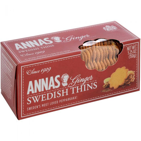 Annas Ginger Thins, 150g (5.25oz) - Parthenon Foods